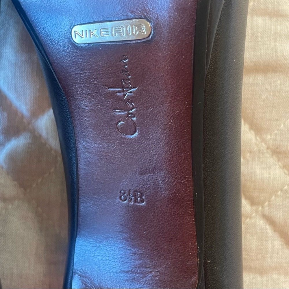 Cole Haan Nike Air Peep Toe Pump Heels Black 8.5B - Picture 9 of 13